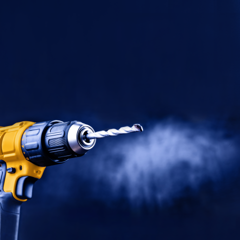 Power drill representing the DIY, construction and gardening industries