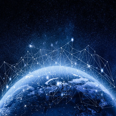 Digital globe illustrating a globally connected logistics network