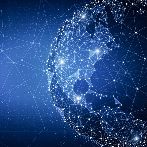 Digital network representing connected and secure logistics data flows