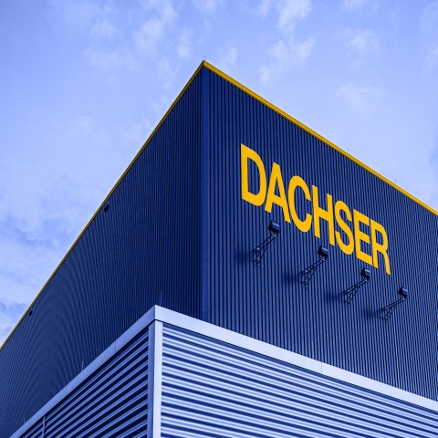 DACHSER logistics facility with large company signage on the building