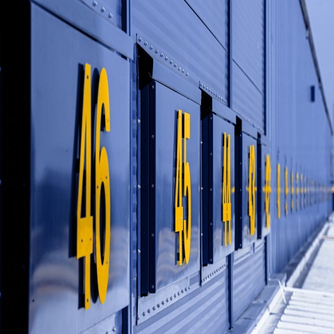 DACHSER loading dock doors with numbered gates