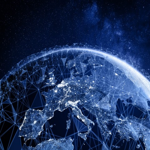 Digital globe illustrating a globally connected logistics network